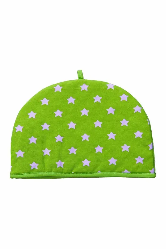 Homescapes Tea Cosy Double Design Stars Green Teapot Warmer - Green
