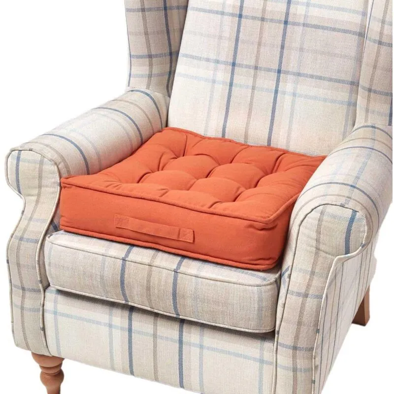 Homescapes Terracotta Cotton Armchair Booster Cushion