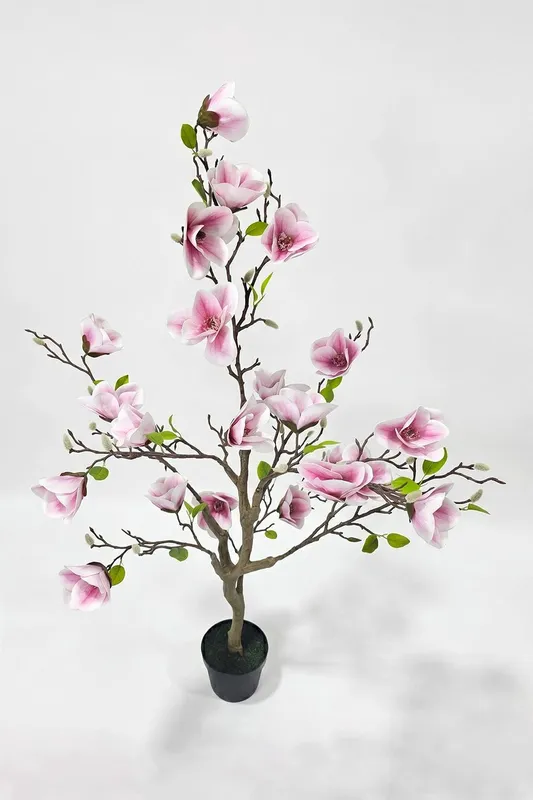 Homescapes Artificial Magnolia Tree, 120cm, Pink - Pink