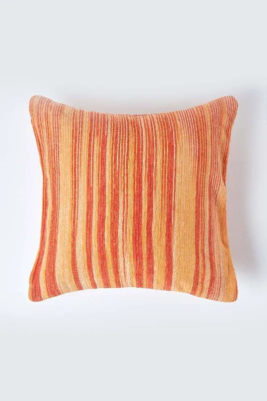 Homescapes - Cotton Chenille Tie Dye Rust Cushion Cover, 60 x 60 cm