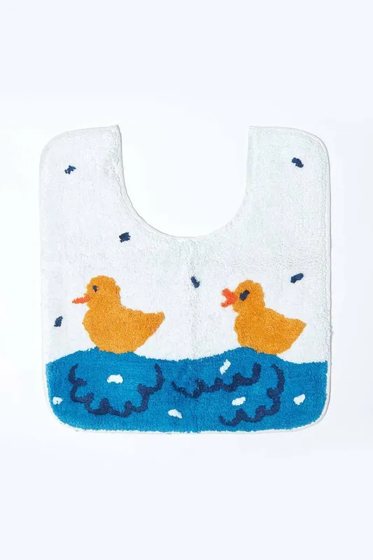 Homescapes Unisex Duck Pond Pedestal Mat in Blue Blue female