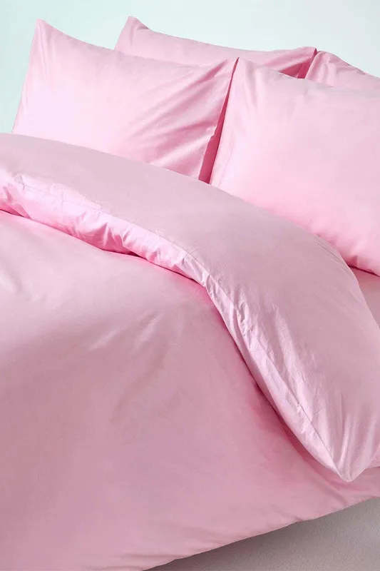 Homescapes - Pink Egyptian Cotton Duvet Cover Set 200 Thread Count, Single - Pink