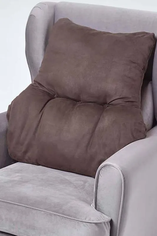 Homescapes Unisex Faux Suede Back Support Cushion in Chocolate Chocolate female