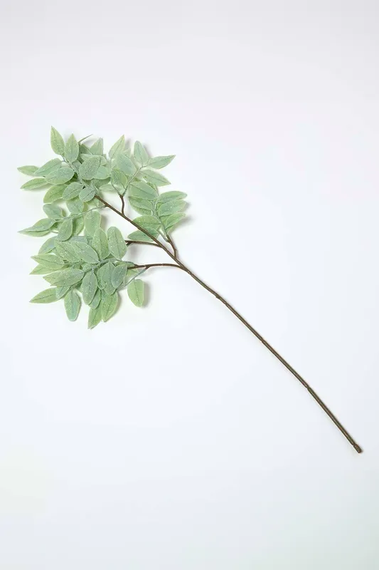 Homescapes Frosted Sage Leaf Christmas Spray in Green - Green