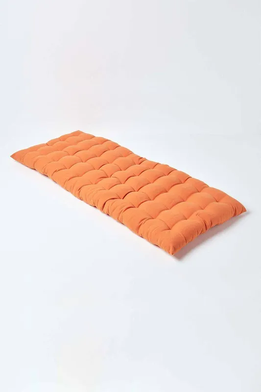 Burnt Orange Bench Cushion, Two Seater - Homescapes