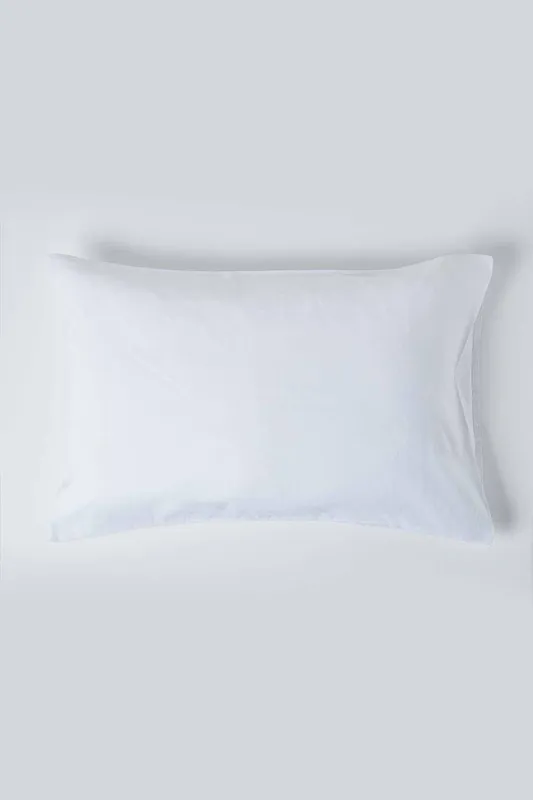 Homescapes Linen Housewife Pillowcase, King in White - White