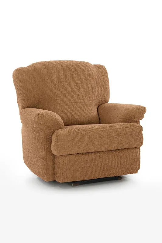 Homescapes Luxury 'Clare' Recliner Seat Armchair Cover Slipcover Protector in Mustard - Mustard - Size: One Size