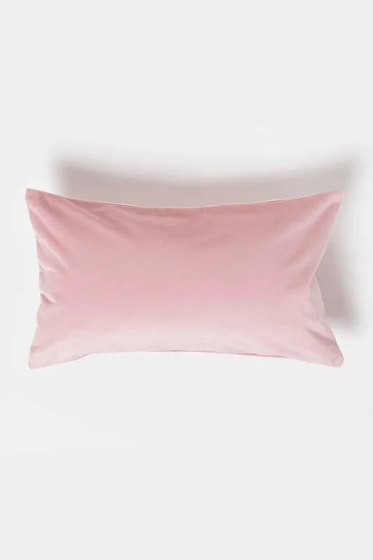 Homescapes Luxury Soft Velvet Cushion in Pink Size: 45 cm x 45 cm Pink 45 cm x 45 cm