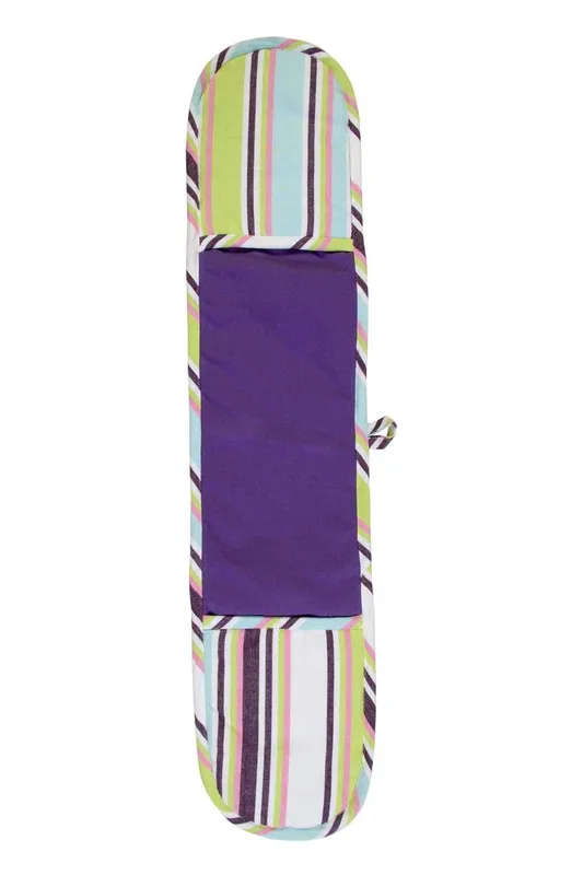 Homescapes Osaka Purple Stripe Cotton Double Oven Glove - Purple