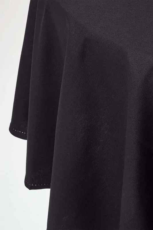 Black Cotton Round Tablecloth 180 cm - Homescapes