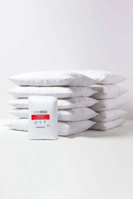 Quilted Pillow Protector, Pack of 10 - Homescapes