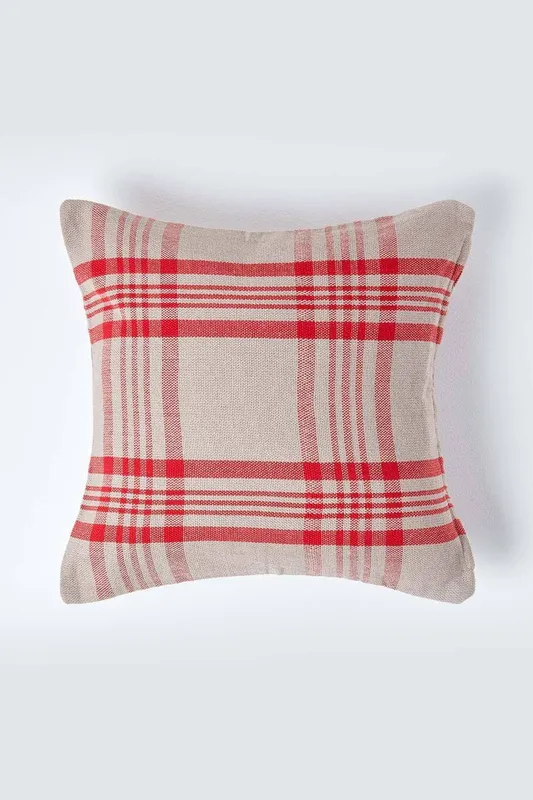 Homescapes Unisex Tartan Pattern Cushion Cover in Grey Size: 45cm x 45cm Grey 45cm x 45cm female