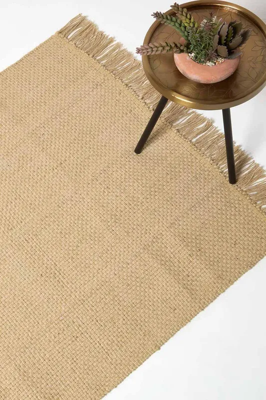 Homescapes Unisex Zaphyr Natural Handwoven Jute Rug w/ Tassels Size: 120cm x 170cm Natural 120cm x 170cm female