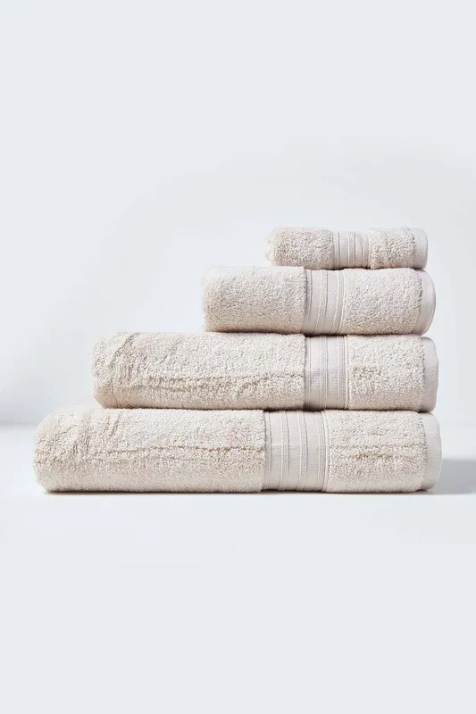 Zero Twist Supima Cotton Bath Towel, Beige - Homescapes