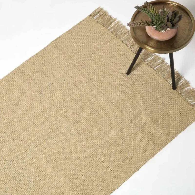 Homescapes - Zaphyr Natural Handwoven Jute Rug with Tassels, 160 x 230 cm