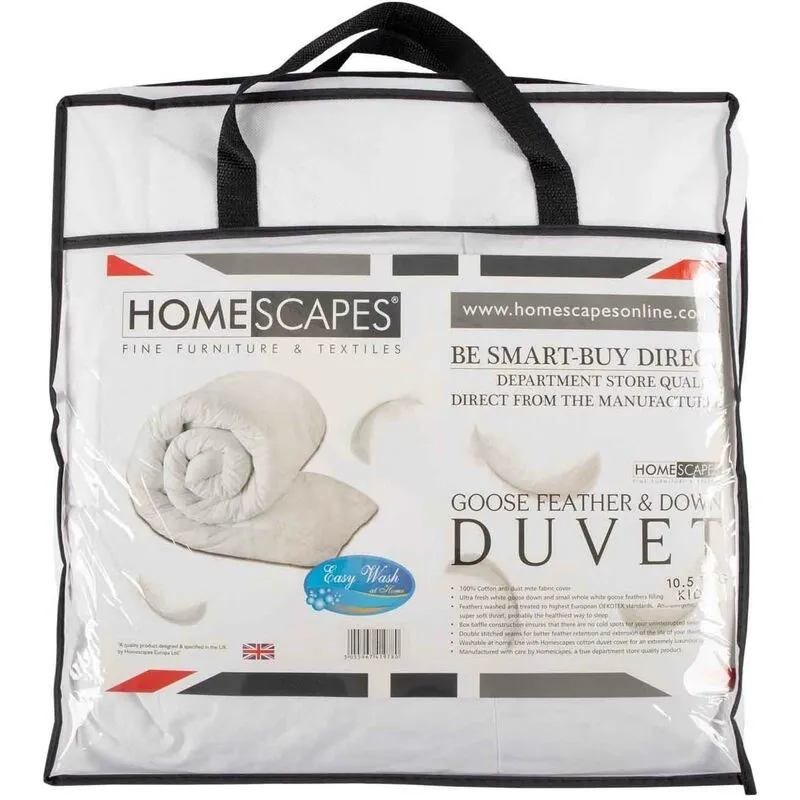 Kids 10.5 Tog Goose Feather & Down Duvet - Homescapes