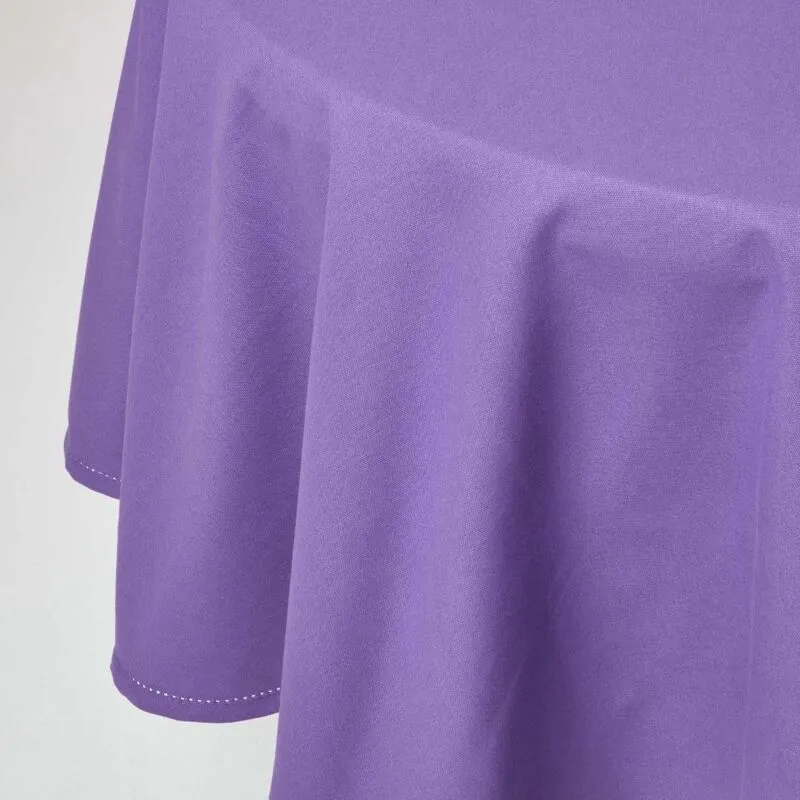 Purple Cotton Round Tablecloth 180 cm - Homescapes