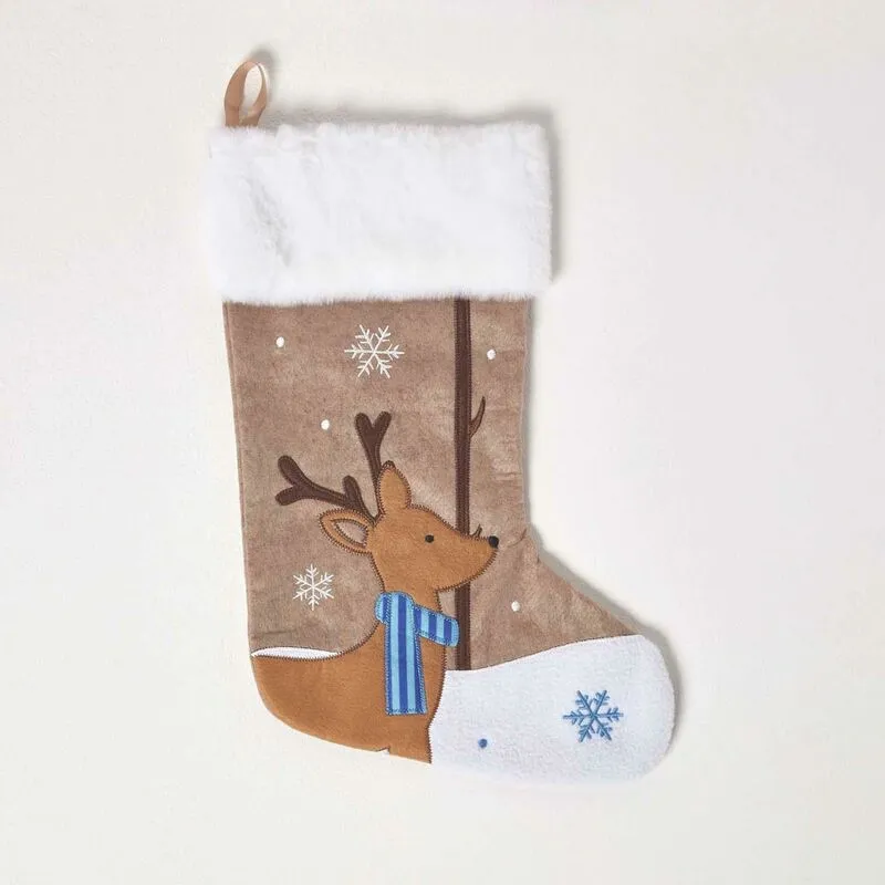 Reindeer Christmas Stocking - Homescapes