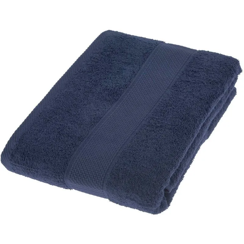 Turkish Cotton Navy Blue Bath Sheet - Homescapes