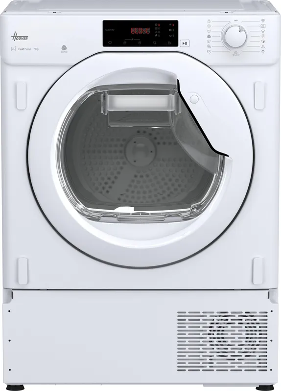 Hoover H-Dry 300 Batd H7A1TE-80 Wifi Connected 7Kg Integrated Heat Pump Tumble Dryer - White - A+ Rated, White