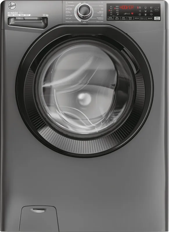 Hoover H-Wash 350 H3WPS4126TAMBR80 12kg WiFi Connected Washing Machine with 1400 rpm - Anthracite - A Rated, Grey