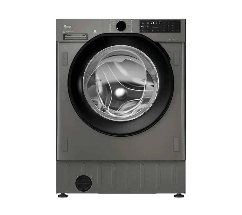 Hoover H-Wash & Dry 400 BH4S696M6DB9R-80 Integrated WiFi-enabled 9 kg Washer Dryer, Silver/Grey,Black