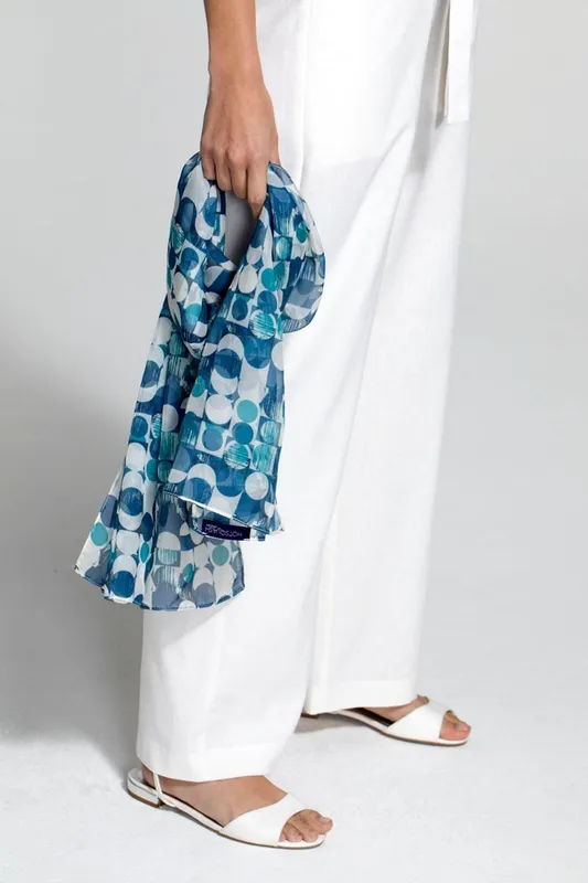 Hot Squash Women's Chiffon Scarf - Small in Bright Blue Bright Blue