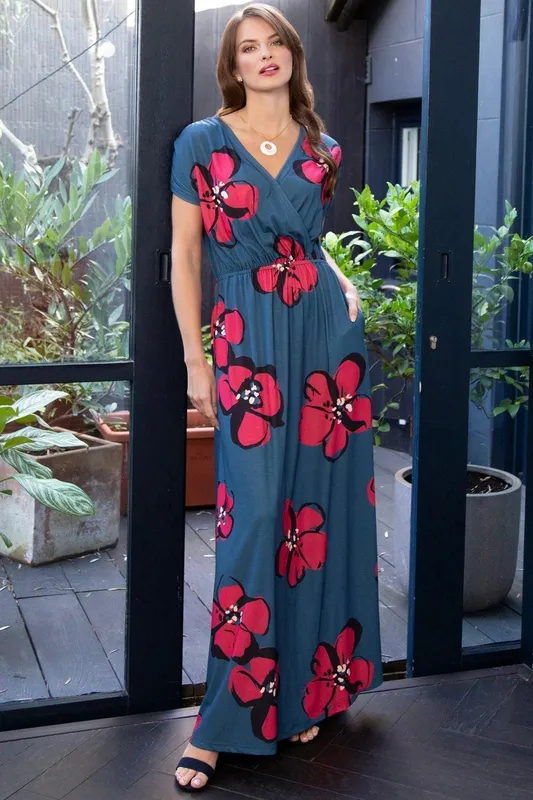 Hot Squash Women's Maxi Dress in Teal Size: 14 - Teal