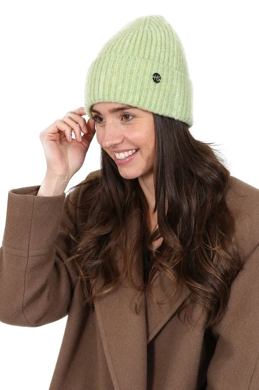 Hot Squash Women's Ribbed Beanie Hat in Lime Lime female