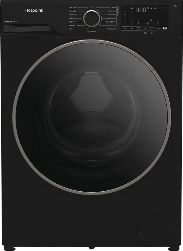 Hotpoint Fabric Care Hbca 123B Care UK 12kg Washing Machine with 1400 rpm - Black - A Rated, Black