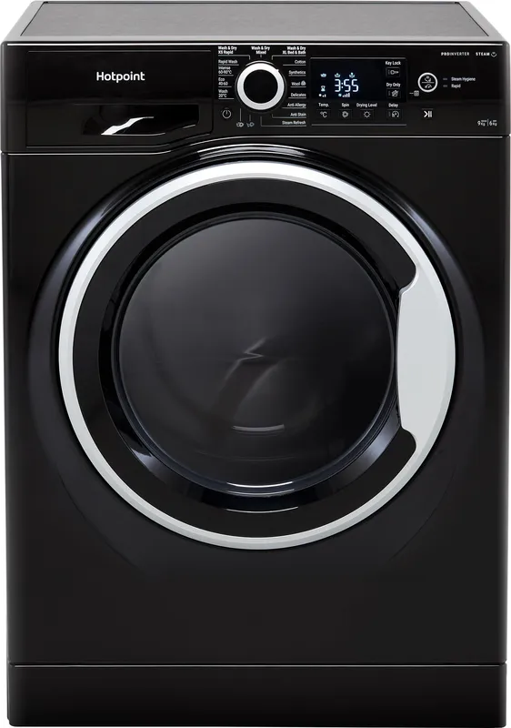 Hotpoint NDB9635BSUK 9Kg/6Kg Washer Dryer with 1400 rpm - Black - D Rated [Wash&Dry], B Rated [Wash Only], Black