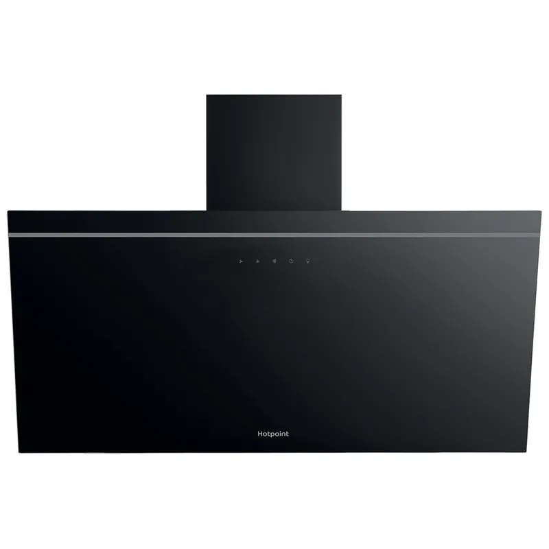 Hotpoint PHVP82FLTK 80cm Chimney Hood in Black 4 Speed Fan Touch Displ