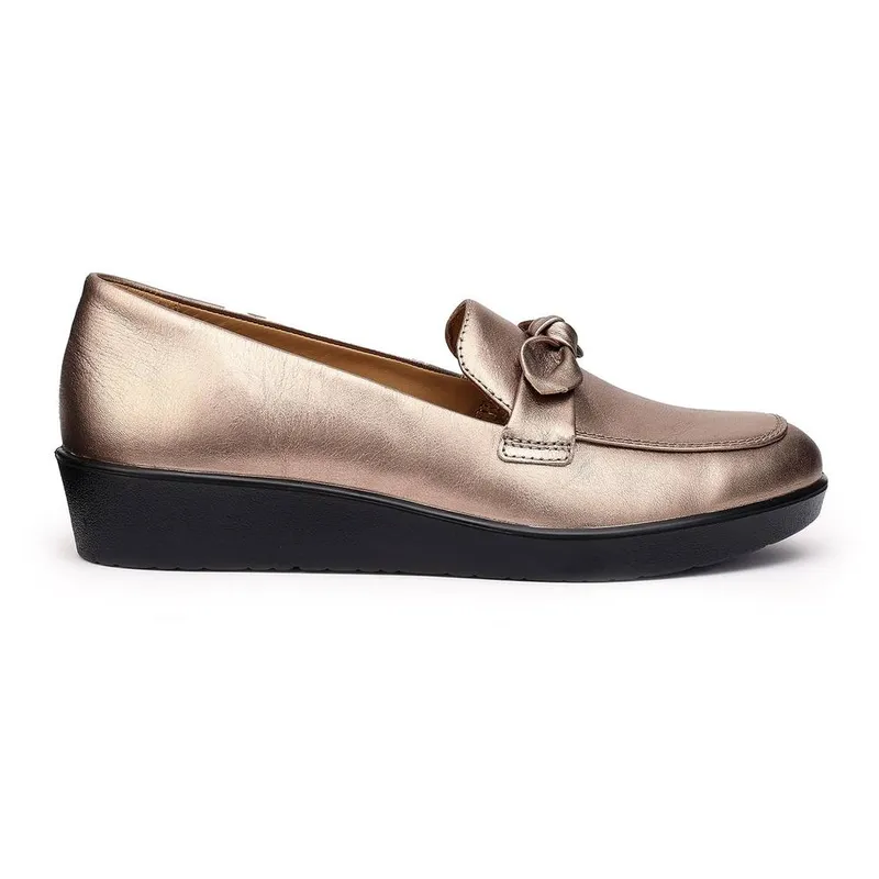 Hotter Women's Amber Womens Low Wedge Loafers - Tan - Size: 5.5