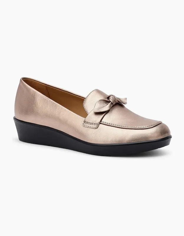 Hotter Women's Amber Womens Low Wedge Loafers - Tan - Size: 6