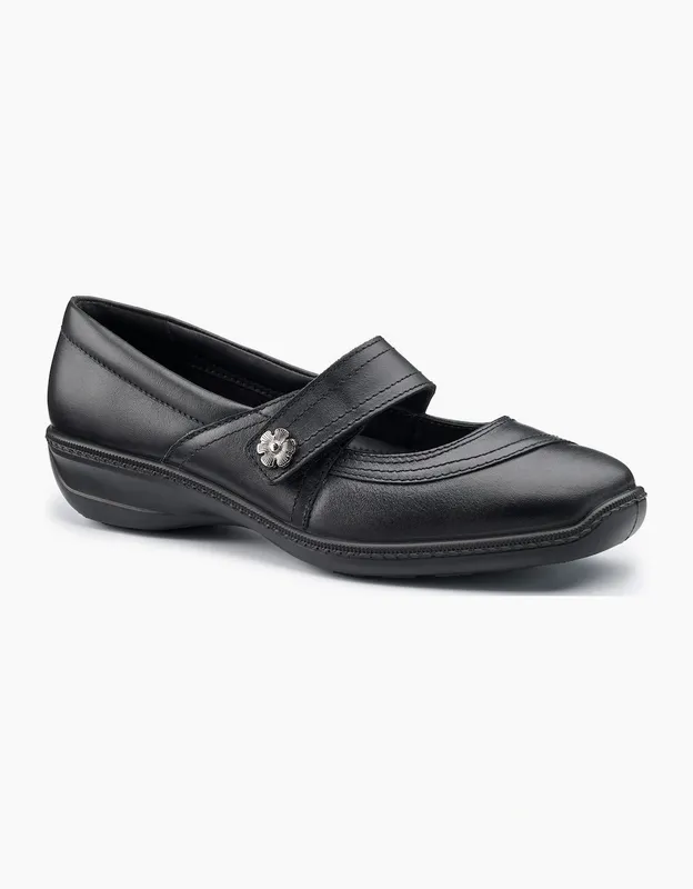 Hotter Women's Charity Womens Wide Fit Mary Jane Shoes - Black - Size: 5