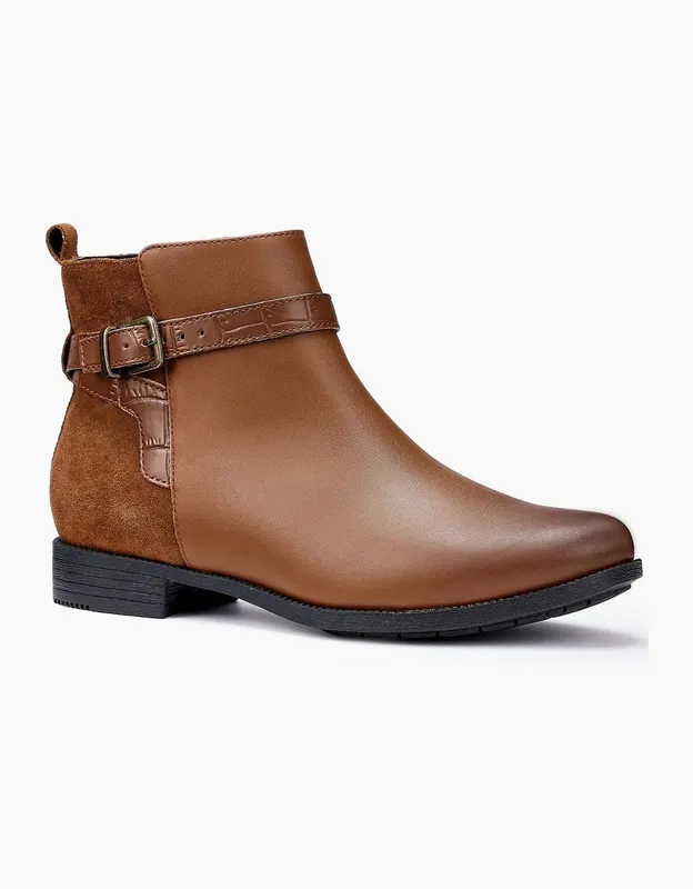 Hotter Women's Haydock Womens Smart Ankle Boots - Brown - Size: 6