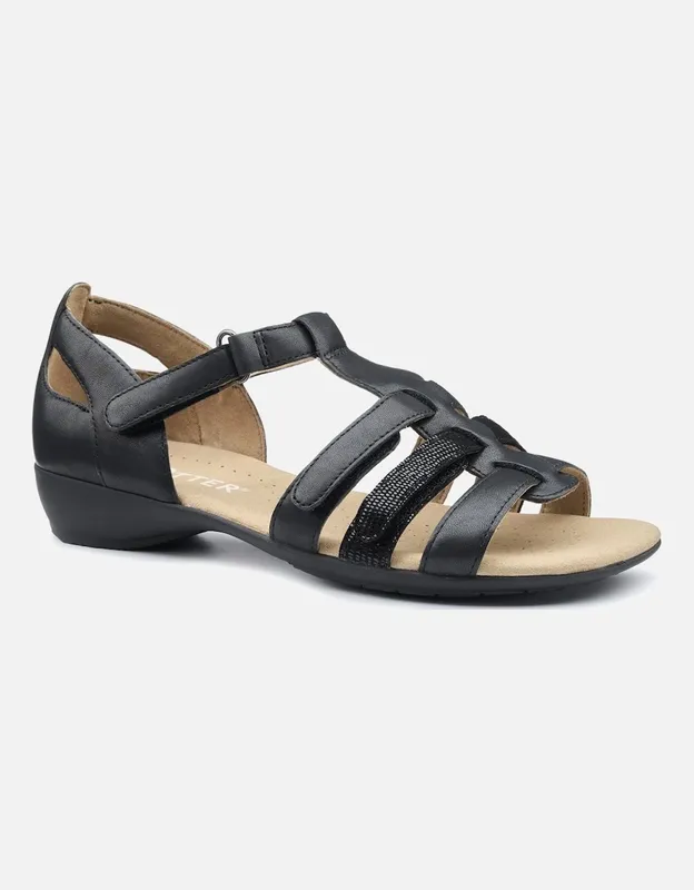 Hotter Women's Solei Womens Sandals - Black - Size: 5