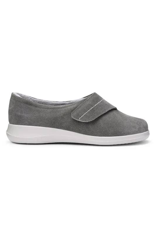 Hotter Wrap Women's Wide Fit Suede Slipper - - Size: 8