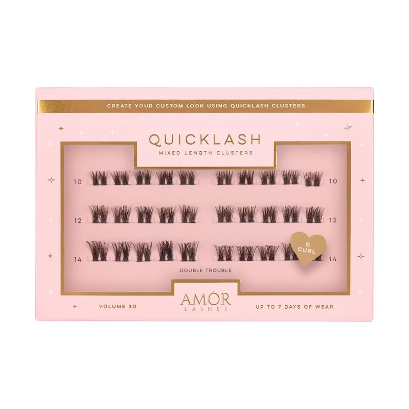 House of Amor Mixed Length Clusters Double Trouble in Black Black