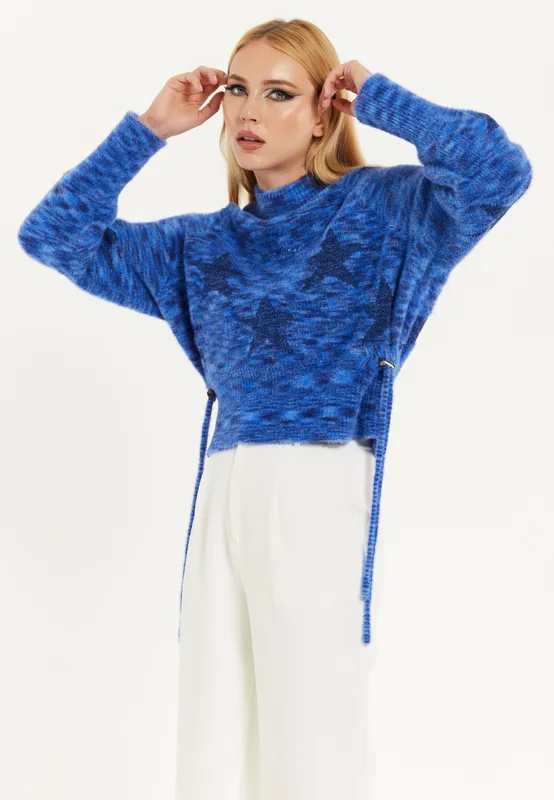 House of Holland Women's Blue Star Jumper Size: 12 Blue 12