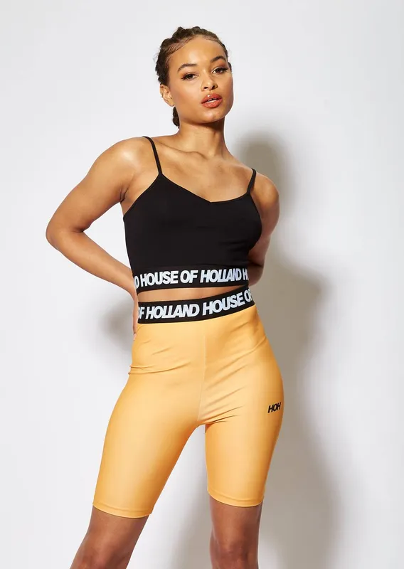 House of Holland Women's Orange & Black Cycle Shorts Size: XS Orange