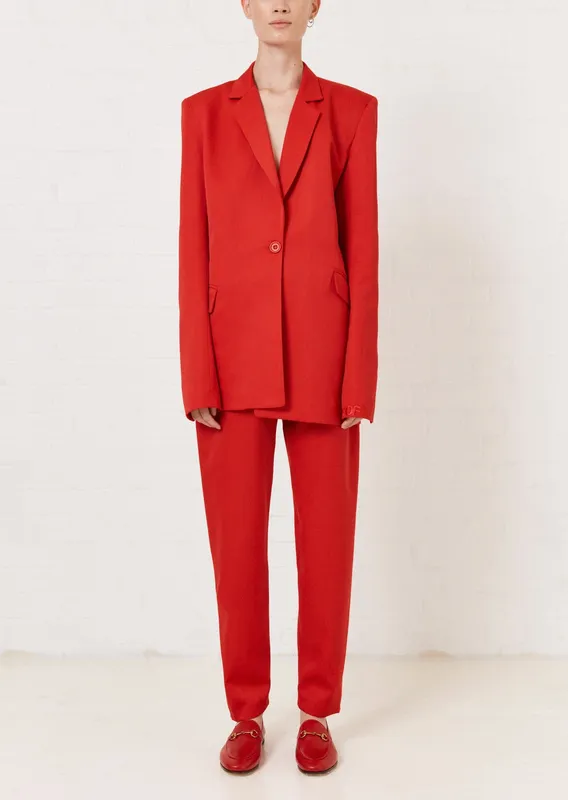 House of Holland Women's Red Tailored Jacket Size: 6 - Red