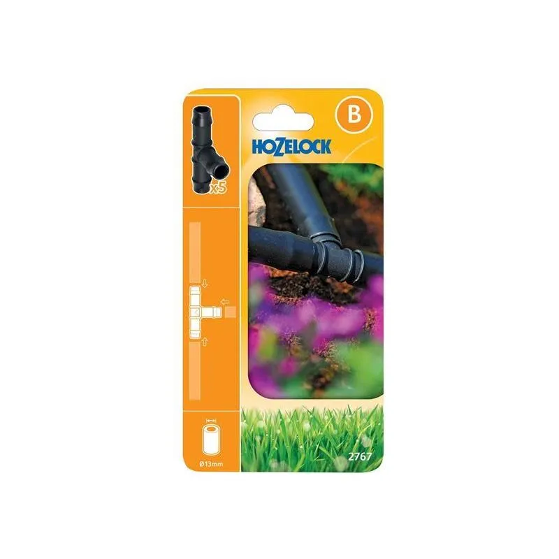 Hozelock Micro T Piece Connector 1/2" / 12.5mm Pack of 5
