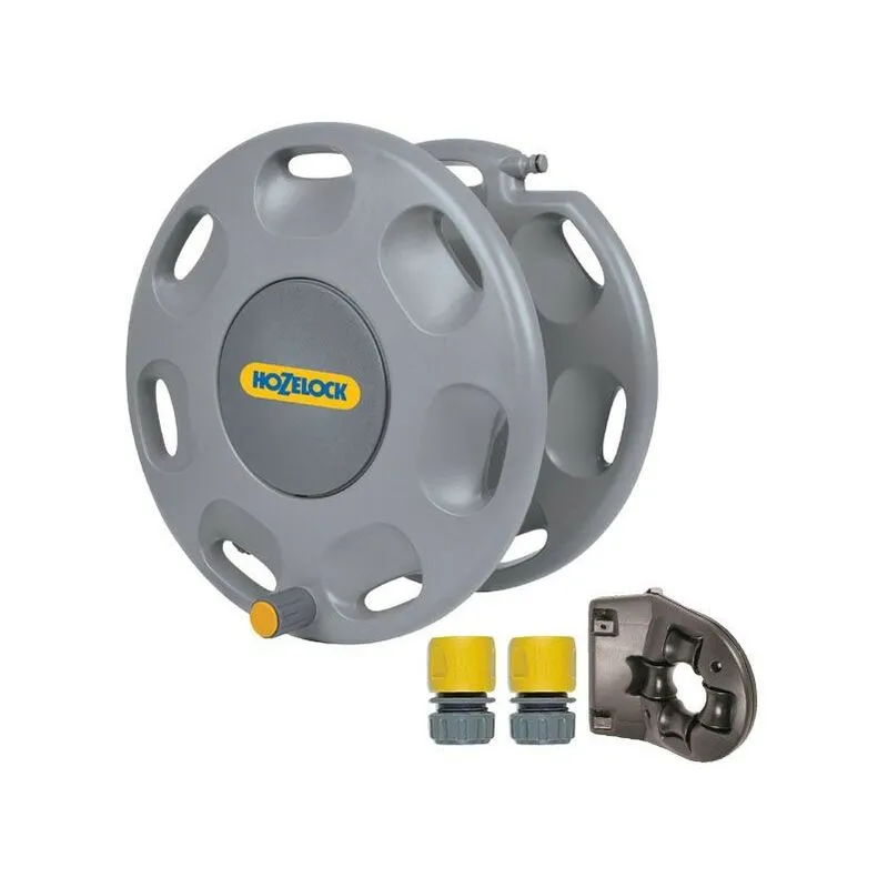Hozelock - 60m Wall Mounted Hose Reel & Hose Guide 2390