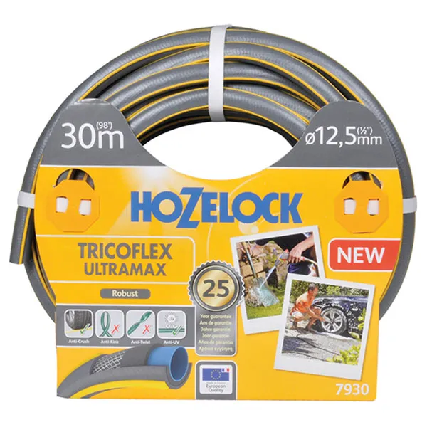 Hozelock Tricoflex Ultramax Anti-Crush Hose 50M in Yellow Yellow