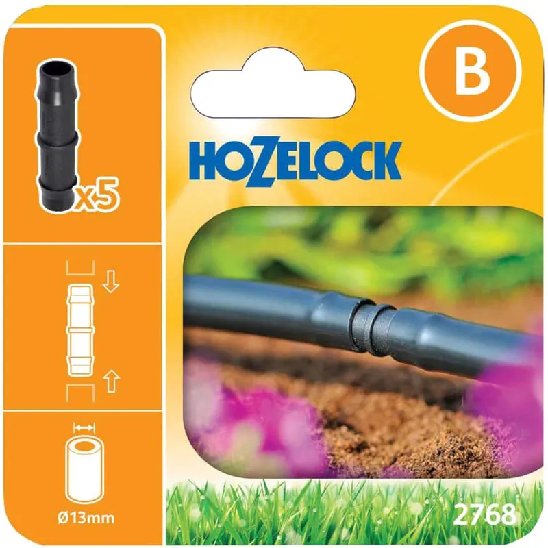 Hozelock Micro Straight Connector 1/2" / 12.5mm Pack of 5