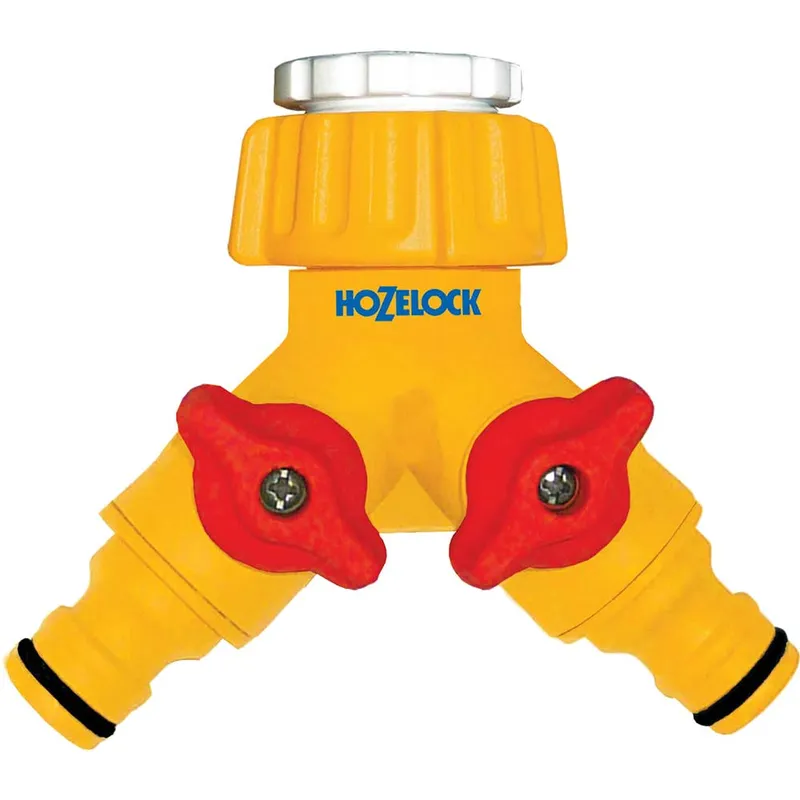 FP - Hozelock 2256 Dual 2 Way Hose Tap Connector Two Hoses One Tap