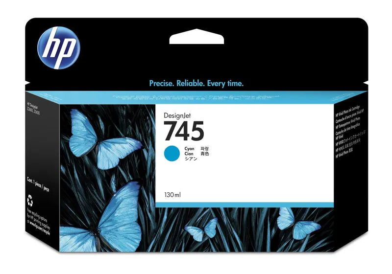 Original HP 745 Cyan Ink Cartridge - 130ml
