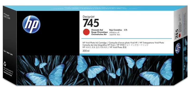 Original HP 745 High Capacity Chromatic Red Ink Cartridge