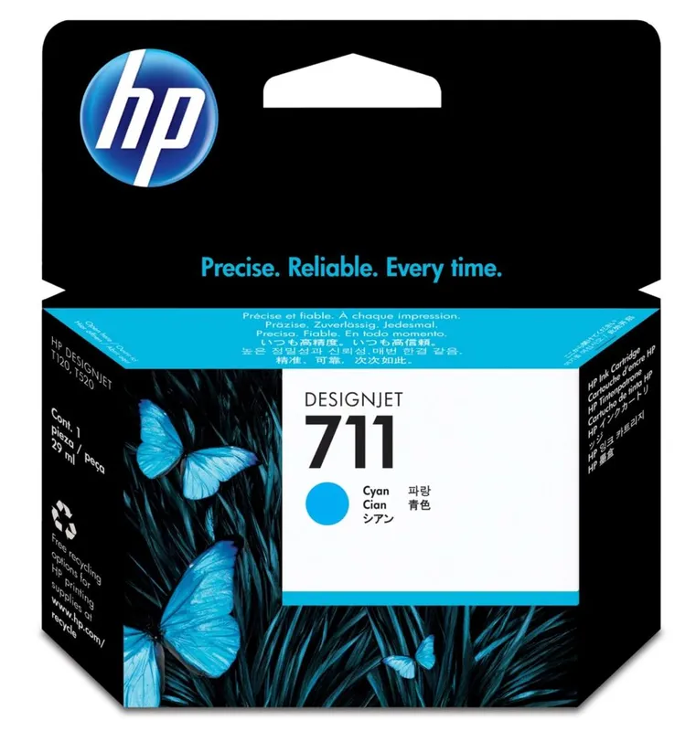 Original HP No. 711 Cyan Ink Cartridges (3 Pack)